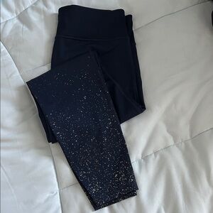 Gapfit mid-rise Navy Leggings with Silver Speckle Detail